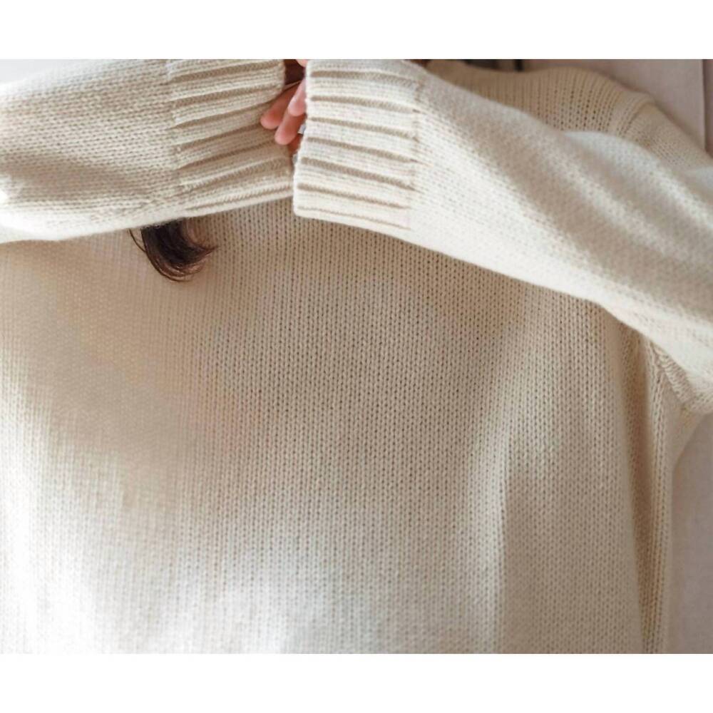 NEW JENNI KAYNE cashmere amelia crewneck sweater in ivory - Picture 3 of 3